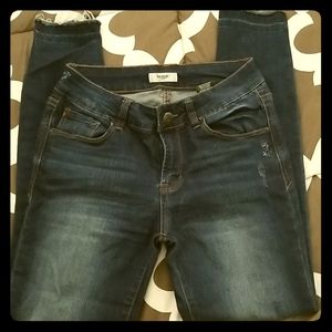 Kensie Distressed Stretch Ankle Jeans